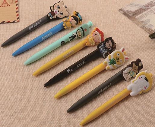 3D PVC Pen Cap Yellow Creative Pen