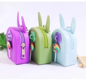 Custom Silikon Coin Purse Gummi Süße Reißverschluss Brieftasche
