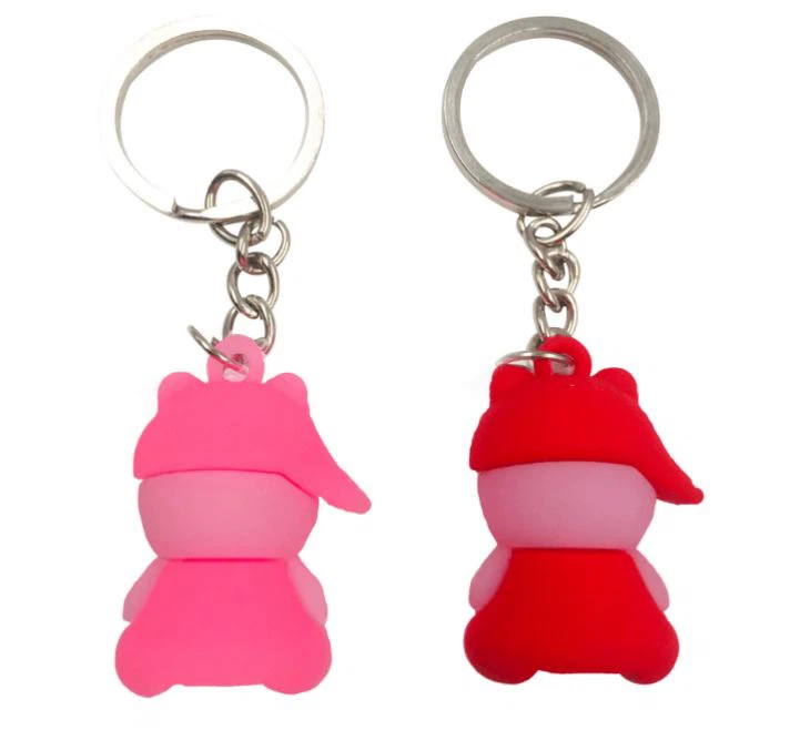 3D Durable Creative Gifts Bag Key Pendant Silicone Cute Pig Keychain