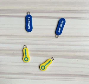 Zwei Seiten Markenlogo PVC Kleidung Reißverschluss Ziehen