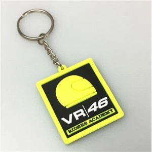 2D Quadratische Weiche PVC Schlüsselanhänger geprägt Logo Gummi Schlüsselhalter