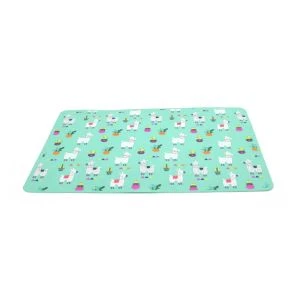 Grünes Basis-Schaf-Muster-Silikon-wasserdichtes Tischset für Baby
