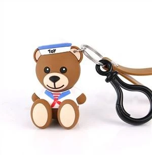 Niedliche 3D PVC Schlüsselanhänger Gummi Puppe Schlüsselanhänger Silikon Schlüssel Holer